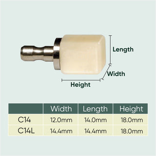 Cerâmica Híbrida Monocromática—C14(12*14*18mm)-HT/LT 5 Peças